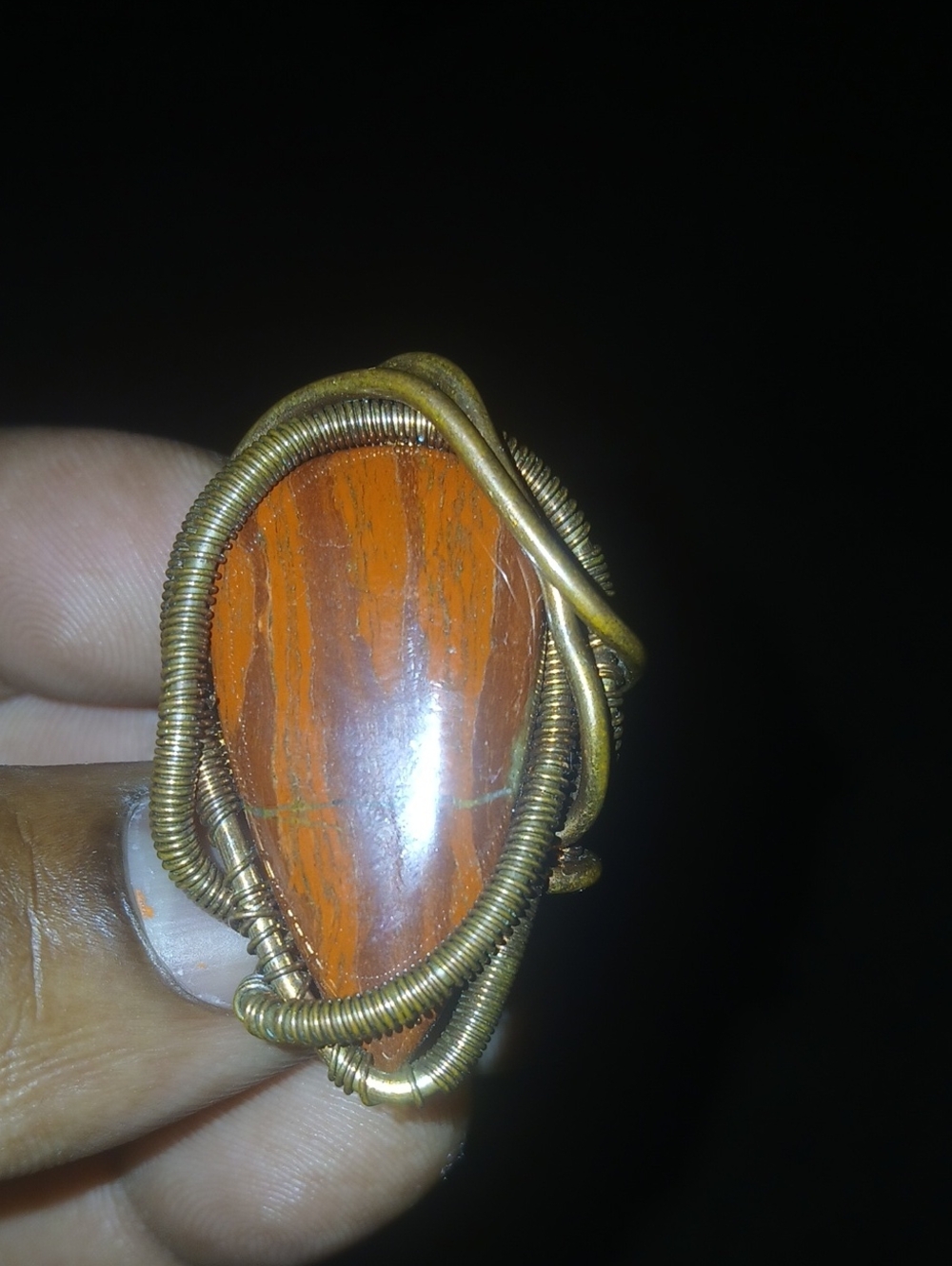 Handcrafted Orange Jasper Wire-Wrap